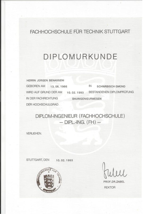 Civil Engineering Degree (Dipl.-Ing. FH)