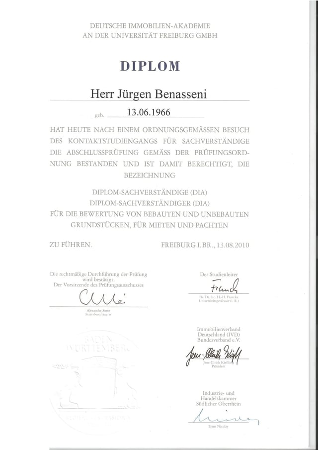 Diploma Expert Valuer (DIA)